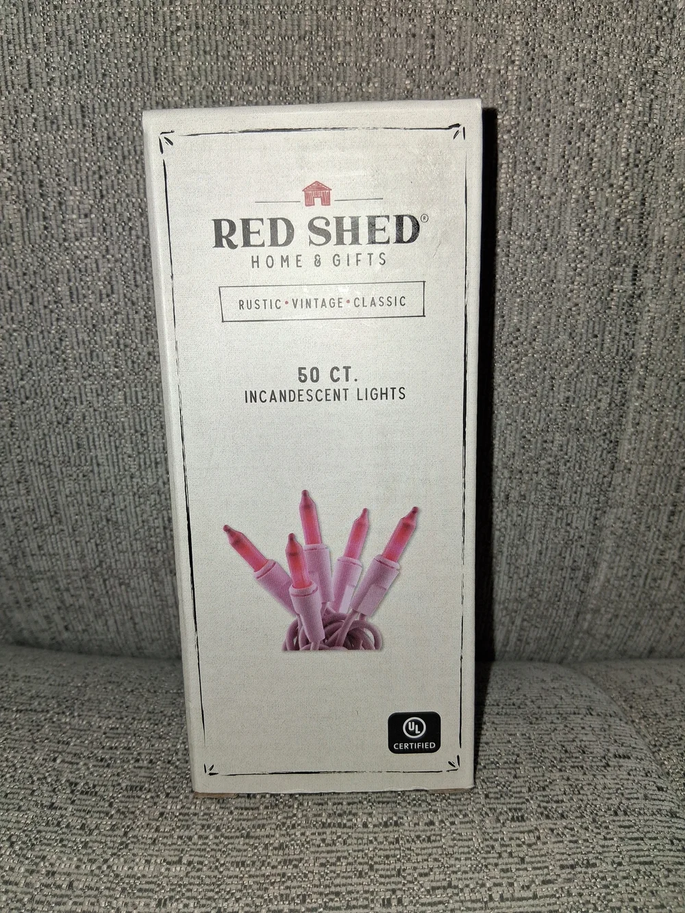 Red Shed Pink Incandescent 50-Count String Lights W Pink Cord NIB